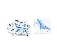 Fdit Autocollants de Baleine D'animaux Marins, 45 Autocollants D'animaux D'océan de Baleine Auto-adhésifs pour Scrapbook de Bricolage, Album Photo