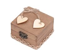 Fdit Bague en Bois Naturel Rétro, Coffret Anneau Mariage