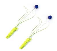 Fdit Baguette Teaser pour Chat 2 Pièces, Jouet à Tige en PVC Souple et en Peluche pour Chatons D'intérieur, Jouet Interactif Semblable à de l'herbe Réaliste pour Maison Multi-Chats (Blue)