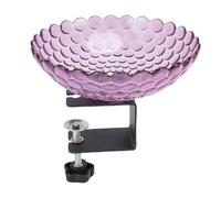 Fdit Baignoire monté sur Pont, Bol Détachable en Plastique Bol d'eau Détachable Clamp de Fer Extérieur pour Oiseaux Birdfeeder pour Le Terrasse du Terrasse du Jardin (Purple)