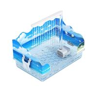 Fdit Bain d'oiseaux Automatique avec Pompe et Filtre Amovibles, Grande Cage à Eau en Circulation, pour Inséparables Calopsittes Gris Africains (Baignoire du Monde océanique)