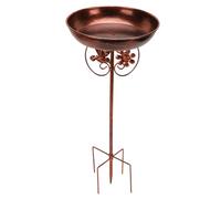 Fdit Bain d'oiseaux en Métal, Construction en Fer avec Revêtement Résistant aux Intempéries, Base à 5 Dents, Bol Spacieux de 9,84 Pouces pour Jardin Extérieur, Hauteur de 31,5 Pouces
