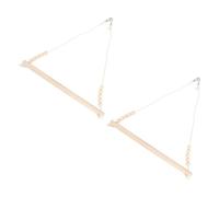 Fdit Balançoire à Oiseaux en Bois, Tige de Suspension Sûre pour Accessoires d'oiseaux, Hamac à Oiseaux Facile à Installer pour Perroquets, Paquet de 2