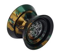 Fdit Balle Yoyo en Alliage Professionnel, Insensible avec Rotation Stable, Adaptée aux Joueurs Avancés, Surface Lavée à l'acide pour Plus de longévité (Or Noir)