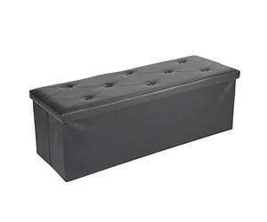 Fdit Banc de Rangement Pliable en Cuir Synthétique, Repose-Pieds 200 kg | Design polyvalent 7-en-1, s'assied ou range dans la chambre salon entrée, prêt à l'emploi sans montage