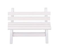 Fdit Banc en Bois pour Maison de Poupée, Banc Blanc Miniature, Modèle pour Mini Décoration de Jardin, Matériau Bouleau