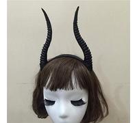 Fdit Bandeau élastique Large Cornes D'antilope Noire, Accessoires Cheveux Gothique Cosplay, pour Fêtes Halloween Costumes Dia de los Muertos (BLACK)
