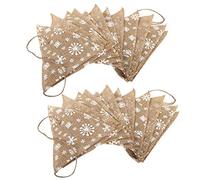 Fdit Bannières à Motif de Flocon de Neige de Noël, Drapeaux à Cordes, Fanion avec Matériau en Lin, Décor pour Fête, Mariage, Anniversaire