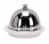 Fdit Beurrier en Céramique, Petit Bol à Dessert, Récipient à Beurre Demi-bâton avec Couvercle en Acier Inoxydable pour le Rangement sur le Comptoir, Garde la Fraîcheur à Tartiner