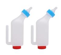 Fdit Biberons d'alimentation pour Agneau, 500ml, Mangeoire en Plastique pour Chèvre, avec Poignée, pour Nouveau-né, Mouton, Lait D'élevage, 2 Pièces