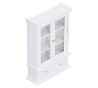 Fdit Bibliothèque Miniature en Bois pour Maison de Poupée 1:12, Belle Vitrine à Trois Niveaux pour la Décoration de la Maison de Poupée