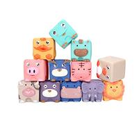 Fdit Blocs de Construction Doux pour bébé, Jouets de Dentition à Mâcher pour Le Bain, pour Bébés de Plus de 12 Mois, Design en Relief pour Jeu D'éducation Précoce, 12 Pièces Adaptées à L'empilage,