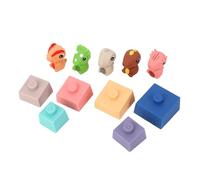 Fdit Blocs de Construction Souples pour bébé, Jouet éducatif coloré, Blocs Empilables pour Tout-Petits, Interaction Parent-Enfant, Matière Plastique Souple Sûre, 6 X 5 X Poupées à Doigts