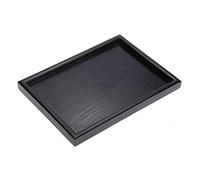 Fdit Bois Plateau Rectangulaire Fruits Thé Petit déjeuner Assiettes pour Home Hôtel Cafe Coffee Cantines Noir Vernis, 30 * 20 * 2cm