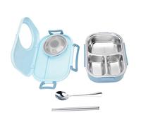 Fdit Boîte à Déjeuner de 1450 Ml, Récipient Alimentaire Thermique à Double Couche avec Intérieur en Acier Inoxydable et Couvercle étanche pour L'école, le Pique-nique en Plein Air, le (bleu clair)