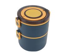 Fdit Boîte à Déjeuner Empilable, Boîte à Double Couche de 1600 Ml avec Récipient Intérieur en Acier Inoxydable 304 de qualité Alimentaire et Couvercle Anti-fuite doublé en (Bleu élégant)