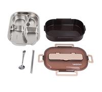 Fdit Boîte à Déjeuner en Acier Inoxydable avec Compartiments, Boîte à Déjeuner Isolée 316 de Style Japonais avec Baguettes et Cuillère, Récipient (à lunch simple)