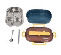 Fdit Boîte à Déjeuner en Acier Inoxydable avec Compartiments, Boîte à Déjeuner Isolée 316 de Style Japonais avec Baguettes et Cuillère, Récipient (à lunch simple)