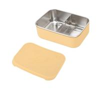 Fdit Boîte à Déjeuner en Acier Inoxydable de 850 Ml, Récipient Alimentaire scellé de Grande capacité avec Séparateur Mobile pour le Bureau, L'école, les Voyages, le Pique-nique en (YELLOW)