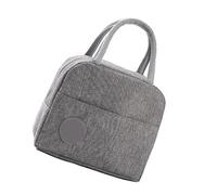 Fdit Boîte à Déjeuner en Tissu Oxford pour Femme, Sac à Déjeuner isolé de Grande capacité avec Noyau en Coton épais, Sac Fourre-tout pour D'étudiant, Pique-nique au Bureau et à L'école (GREY)