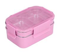 Fdit Boîte à Déjeuner Isolée, Récipient Alimentaire à Compartiment en Acier Inoxydable 304 avec Couvercle Anti-fuite, capacité de 500 Ml + 800 Ml pour le Travail, L'école, les (PINK)
