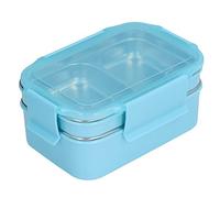 Fdit Boîte à Déjeuner Isolée, Récipient Alimentaire à Compartiment en Acier Inoxydable 304 avec Couvercle Anti-fuite, capacité de 500 Ml + 800 Ml pour le Travail, L'école, les (BLUE)