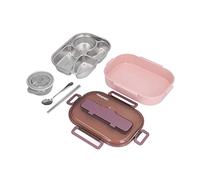 Fdit Boîte à Déjeuner Multifonctionnelle à Grille, Boîte à Déjeuner Isolée avec évent de Placard, à pour employé de Bureau, étudiant, Cantine pour Enfants pour L'école, Acier Inoxydable 316 et