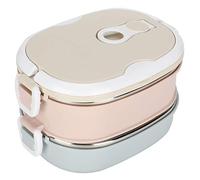 Fdit Boîte à Déjeuner, Récipient Alimentaire Portable en Acier Inoxydable Anti-fuite avec Verrou de sécurité et Bague d'étanchéité Intégrée pour le Travail, le Bureau et les Voyages (2 niveaux)