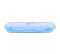 Fdit Boîte à lunch Pliant Lunchbox Silicone de Qualité Alimentaire Pliable Portable Conteneur de Stockage de Nourriture Sûre et Saine 800ml (Bleu)
