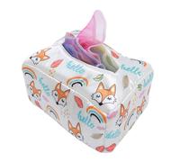 Fdit Boîte à Mouchoirs pour bébé, Jouet Sensoriel, Support de Couleur Vive à Mordre, Matériaux en Tissu Sûrs pour Les Tout-Petits