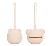 Fdit Boîte à Sucette/support de Couvercle en Silicone Mignon, Anti-taches pour nouveau-né, Pratique pour les Voyages, Silicone Blanc, (Couleur du thé au lait)