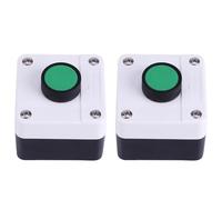 Fdit Boîte de Commutation à Bouton-poussoir momentané, Boîte Verte, Interrupteur de Commande à Bouton-poussoir pour Ouvre-porte Automatique, Plastique Robuste, 2 Pièces