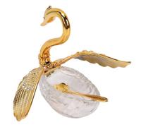 Fdit Boîte de Cuisine en Forme de Cygne avec Couvercle et Cuillère, Pot à Sucre en Verre de 5,9 Pouces pour Comptoir, Récipient à café salé Décoratif avec Cuillère, Jolie Boîte de (Style 2)