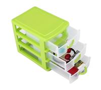Fdit Boîte de Rangement à Tiroirs, Organisateur en Plastique Compact pour Bureau, Chambre à Coucher, Cuisine, Salle de Bains, 2/3 Couches Jaune/Vert/Bleu (3 Couches Vert)