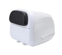 Fdit Boîte de Rangement Arrière de Moto 35l, Design Vintage, étanche, Universelle, Adaptée aux Motos et Vélos électriques, ABS + Métal (Perle Blanche)