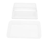 Fdit Boîte de Rangement de Beurre avec Couvercle, -beurre en Plastique Quadrate et Récipient à Fromage avec Couteau intégré et Base Antidérapante pour la Cuisine (couleur transparente carrée)