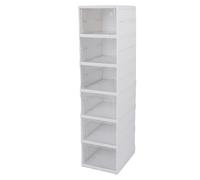 Fdit Boîte de Rangement de Chaussures Pliable, Boîtes à Chaussures Transparentes, Organisateur Compact Empilable pour Placard, PP, PS (6 Couches)