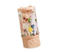 Fdit Boîte de Rangement de Jouets, Conteneur de Rangement en Peluche Transparent avec Couverture, Seau Transparent pour les Vêtements, les Livres et Plus (S)