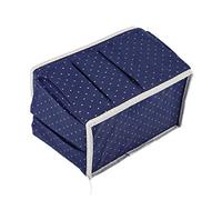 Fdit Boîte de Rangement de Maquillage à Pois, Organisateur de Cosmétiques, Support de Boîtier Non tissé avec Plusieurs Poches, Conception Pliable Portable pour Cosmétiques, Outils de (bleu marine)