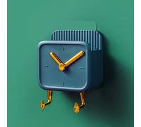 Fdit Boîte de Rangement Murale en Forme D'horloge, Support de Téléphone Mural, Organisateur de Téléphone Mural, Support de avec Crochets et Fente de Chargement pour (BLUE)