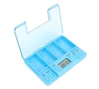 Fdit Boîte de Rappel électronique Intelligente de Médicaments avec Conception de Distribution pour une Utilisation Facile à Domicile, étui de Rangement de Voyage Portable, Matériau ABS (BLUE)