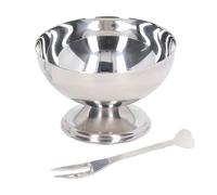 Fdit Bol à Crème Glacée, Tasses à Dessert, Ensemble de Bols en Acier Inoxydable, Mini Bols avec Fourchettes pour Crème Glacée, Sundae, Pudding, Salade, Trempette, Collation, Fruits (200ML)