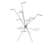 Fdit Bol à Fruits éclaté, Présentoir à Fruits en Alliage D'aluminium de Style Flottant à 360 Degrés, Grande capacité pour Comptoir de Table à Manger de Cuisine (SILVER)