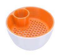 Fdit Bol à Pistache à Double Chambre, Bol à Noix Imprimée 3D, Organisateur de Collation avec Contenant de Coque pour Service de Noix, 2 en 1 Conteneur de Rangement pour Cerises de (Blanc Orange)