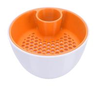 Fdit Bol à Pistache à Double Chambre, Organisateur de Collations de Rangement à Noix avec Rack de Coquille pour les Bonbons de Pop-corn, Bol de Service à la Collation avec Compartiment (Blanc Orange)