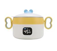 Fdit Bol Chauffe-aliments isolé à Chauffage électronique Efficace, Boîte à Déjeuner en Acier Inoxydable de 450ml pour des Repas Rapides