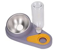 Fdit Bol d'eau pour Chats, en Acier Inoxydable, Double Ensemble, Inclinaison à 16 Degrés-Remplissage Automatique des Bols d'alimentation pour Chats et Petits Animaux de Compagnie (Purple)