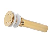 Fdit Bonde d'évier, Bouchon de vidange de lavabo Anti-encrassement, Laiton et Acier Inoxydable sans trop-Plein pour Salle de Bain(Rabat doré sans Trous)