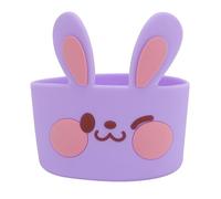 Fdit Botte de Tasse en Silicone Antidérapante - Conception de Lapin Ludique - Manchon Inférieur de Bouteille d'eau 3 Pièces pour Enfants (Purple)