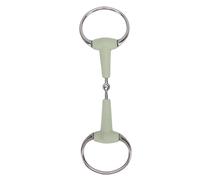 Fdit Bouche en Acier Inoxydable à Saveur de Pomme, Maillon Ovale, Anneau Lâche enveloppé de Caoutchouc, Mors de Bouche de Cheval pour L'entraînement du Cheval, Caoutchouc en Acier
